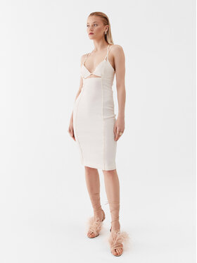 Patrizia Pepe Patrizia Pepe Коктейльна сукня 2A2547/A268-W347 Écru Slim Fit