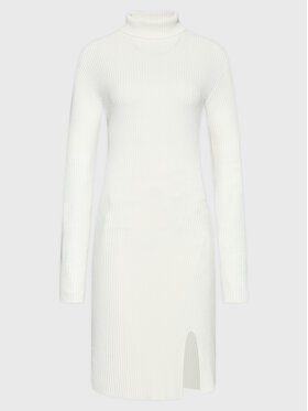 Kontatto Kontatto Úpletové šaty 3M7616N Bílá Slim Fit