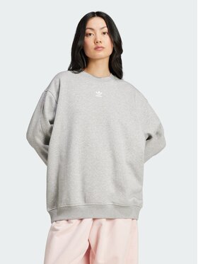adidas adidas Bluza Essentials Fleece Long Oversized Crew Szary Oversize