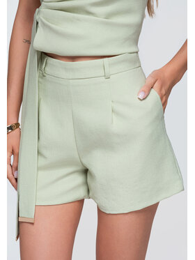 Ombre Ombre Szorty materiałowe OW-ST-E0023 Zielony Regular Fit