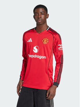 adidas adidas Koszulka techniczna Manchester United 25/26 Long Sleeve Home Jersey Czerwony Slim Fit