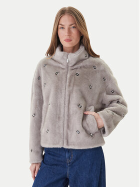 ViCOLO ViCOLO Pelzmantel TF0047 Grau Regular Fit