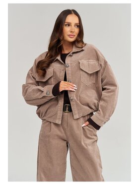 Makadamia Makadamia Kurtka przejściowa C96 Brązowy Loose Fit