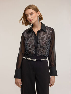 Motivi Motivi Camicia 5018Q000921N033 Nero Regular Fit