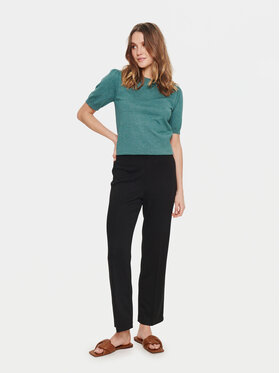 Saint Tropez Saint Tropez Pletene hlače 30511700 Crna Flared Leg