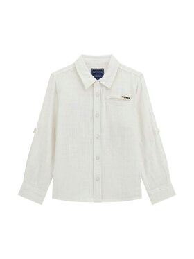 Guess Kids Guess Kids Πουκάμισο Camicia gmt dye linen blend Λευκό Regular Fit