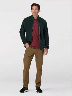 Wrangler Wrangler Sweter ADAMS FLEECE FULL ZIP Zielony Regular Fit