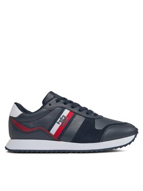 Tommy Hilfiger Tommy Hilfiger Sneakersy Runner Evo Leather FM0FM04714 Granatowy