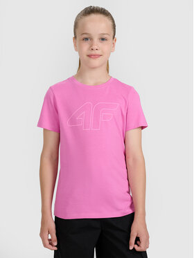 4F 4F T-Shirt BASIC+ Różowy Oversize