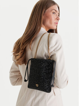 PINKO PINKO Ročna torba Slouchy Coulisse Baby AI 25-26 PCPL 105409 A2WF Črna