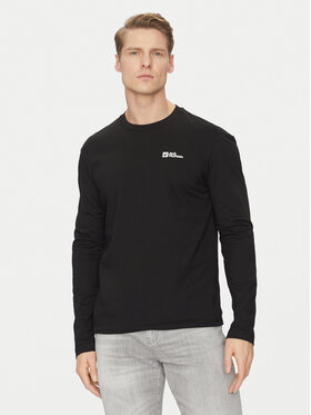 Jack Wolfskin Jack Wolfskin Тениска с дълъг ръкав Essential Longsleeve 1808821 Черен Regular Fit