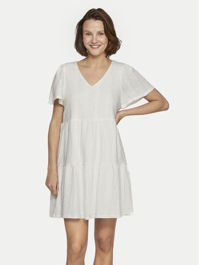 Vila Vila Sukienka letnia Libre 14095564 Écru Regular Fit
