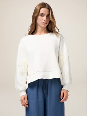 Oltre Oltre Bluza G947J004184N011 Biały Regular Fit