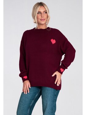FIGL FIGL Svetr M1240 Bordó Regular Fit