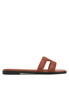 Tommy Hilfiger Tommy Hilfiger Natikače Th Logo Strap Mule FW0FW08671 Smeđa
