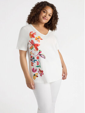 Fiorella Rubino Fiorella Rubino T-Shirt G040L008636N011 Biały Regular Fit