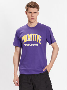 Primitive Primitive T-Shirt Collegiate Worldwide PAPSP2312 Μωβ Regular Fit