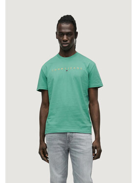 Tommy Jeans Tommy Jeans T-shirt TJM REG LINEAR LOGO Verde Casual Fit