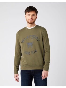 Wrangler Wrangler Bluza CREW SWEAT Zielony Regular Fit