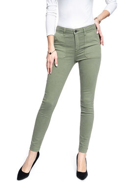 Lee Lee Spodnie materiałowe SCARLETT HIGH Zielony Skinny Fit