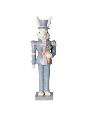 MIAhome MIAhome Figurka Królik w niebieskim mundurze 30,5x9,5x7 cm SOLDATO Kolorowy
