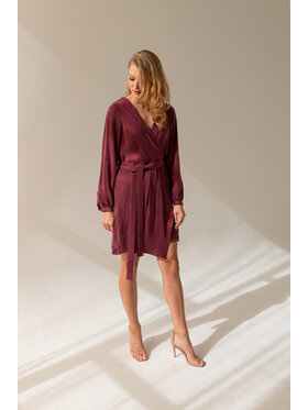 Entelier Entelier Sukienka elegancka kopertowy Bordowy Comfortable Fit
