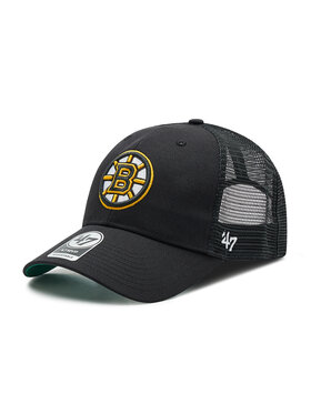 47 Brand Cepure ar nagu Boston Bruins Mvp Trucker H-BRANS01CTP-BKB Melns