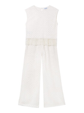 Mayoral Mayoral Completo maglietta e pantaloni 6558 Écru Relaxed Fit