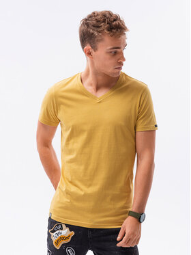 Ombre Ombre T-Shirt S1369 Żółty Regular Fit