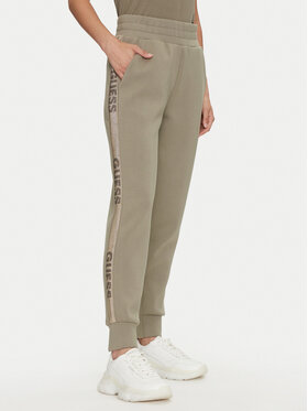 Guess Guess Teplákové kalhoty Studs Logo W4YB40 KBYE2 Zelená Regular Fit