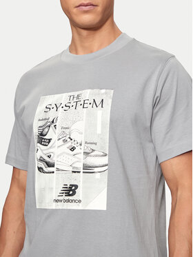 New Balance T-shirt Poster MT41595 Siva Regular Fit