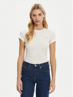 Tommy Jeans Tommy Jeans Тишърт DW0DW20459 Бял Slim Fit