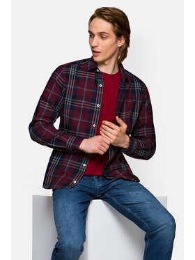 Lancerto Lancerto Koszula Felicia KO073121000037 Bordowy Slim Fit