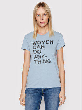 Zadig&Voltaire Zadig&Voltaire T-Shirt Walk Women Can Do Anything JWTS00049 Niebieski Regular Fit