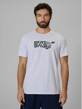 4F 4F T-Shirt ESSENTIAL 2 Szary jasny Regular Fit