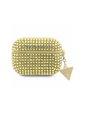 Guess Guess Etui na słuchawki Rhinestone Triangle Charm Złoty