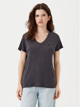 Lee Lee Bluzka V Neck Tee L41JEN01 112108991 Czarny Regular Fit