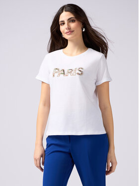 Oltre Oltre T-Shirt G363J004140N011 Biały Regular Fit