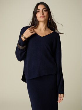 Oltre Oltre Sweter M144E002153N034 Niebieski Regular Fit