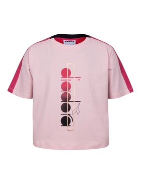 Diadora Diadora T-Shirt DIADORA JG. T-SHIRT SS LOGO MANIA Różowy Loose Fit