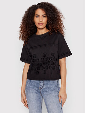 Desigual Desigual T-Shirt Padel 22SWTK63 Czarny Oversize