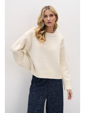 Fobya Fobya Sweter F2087 Écru Basic Fit
