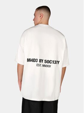 MADE BY SOCIETY MADE BY SOCIETY Ścierka Tricou Rust Artifact - T17210 Biały Basic Fit