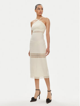 Patrizia Pepe Patrizia Pepe Letné šaty 2A2729/A268-W362 Écru Slim Fit