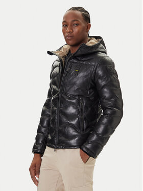 Blauer Blauer Lederjacke 25WBLUL01314 007012 Schwarz Regular Fit