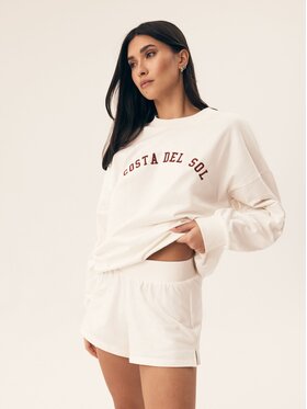 Henderson Henderson Komplet bluza i szorty sportowe 42678 Biały Regular Fit