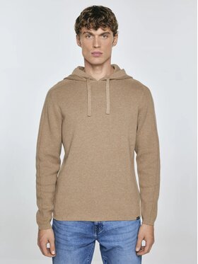 BIG STAR BIG STAR Sweter HOODSY_805_160 Beżowy Basic Fit