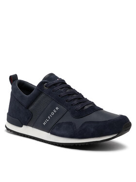Tommy Hilfiger Tommy Hilfiger Sneakersy Iconic Leather Suede Mix Runner FM0FM00924 Granatowy