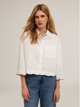 Motivi Motivi Camicia 5199Q000745N011 Bianco Regular Fit