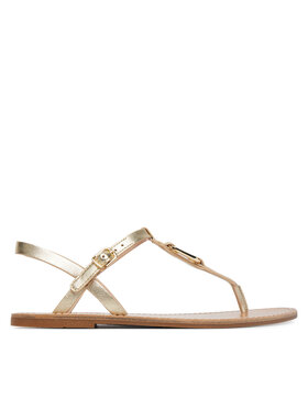 Tommy Hilfiger Tommy Hilfiger Basutės Leather Thong Sandal Gold FW0FW09331 Auksinė